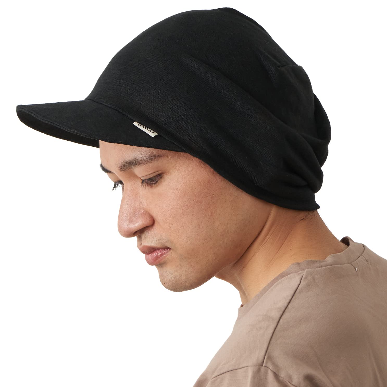 Bonnet Visière Homme Casquette Femme - Chapeau Soleil Chimio Souple en Lin Léger Beanie Tombant Ete