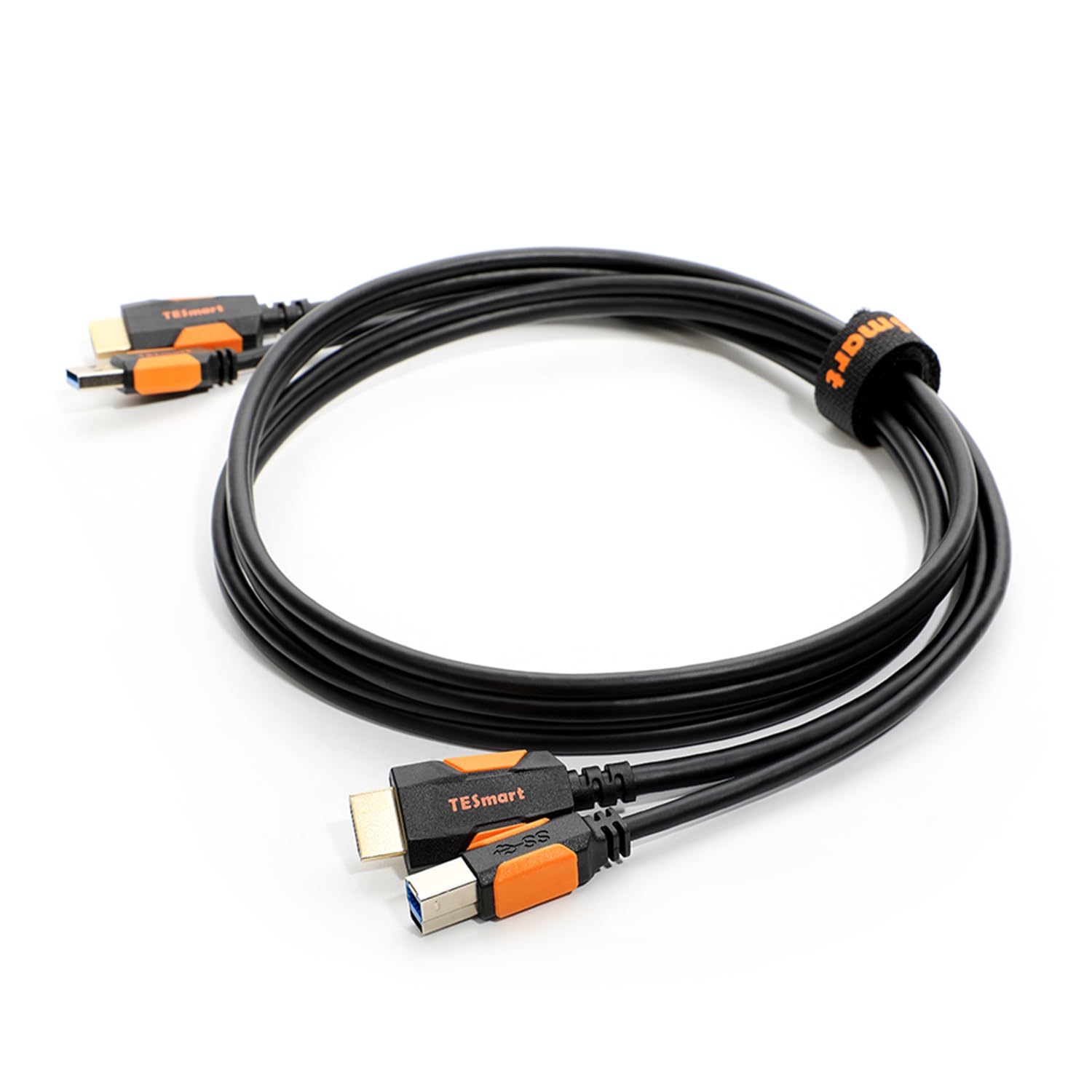 TESmart Câble commutateur KVM 8K HDMI+USB 1,5 m, câble double multifonction HDMI 2.1 et USB 3.0, câble combiné compatible pour KVM Switch