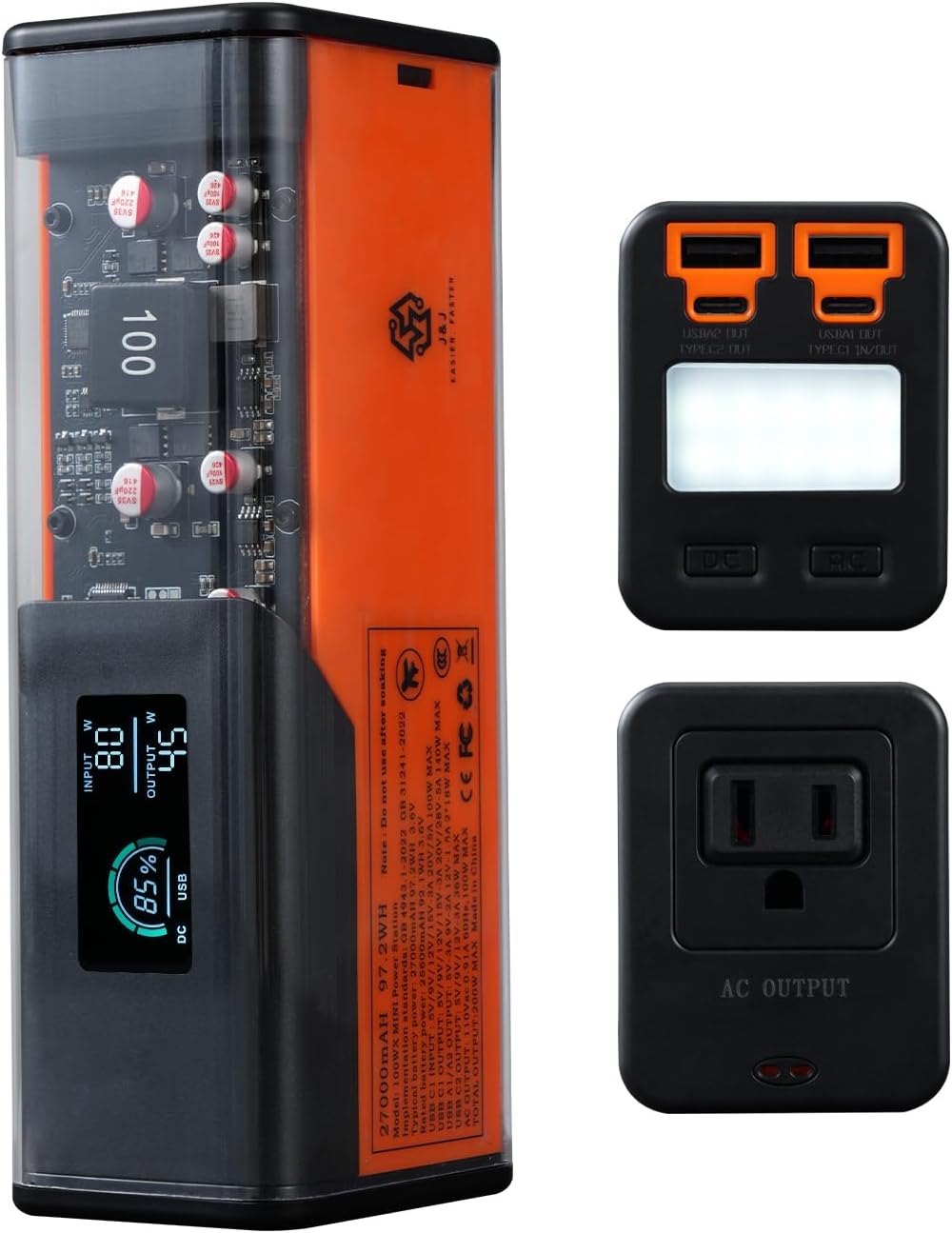 Laptop Power Bank with AC Outlet 110V/100W, 140W Super Fast Charging USB-C, 27000mAh Large Capacity, Portable Laptop Charger for Camping Home use, Battery Backup for wifi router CPAP