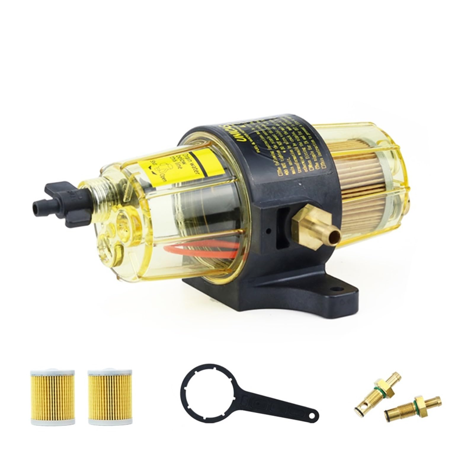 Filtro carburante UF10K Gruppo separatore acqua UF-10K con 2 elementi filtranti for motore fuoribordo