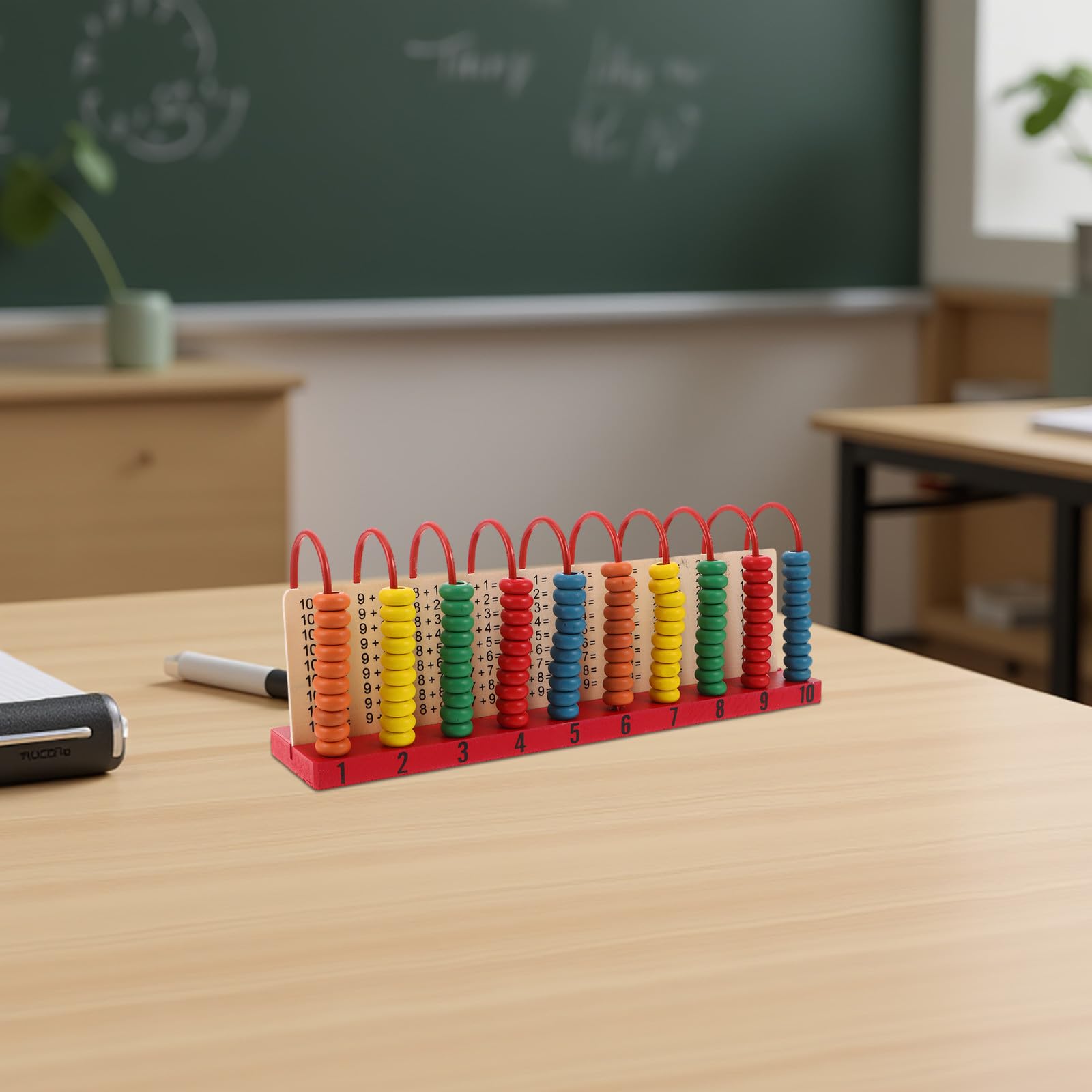 BESTonZON Ábaco de Cuentas de Madera: Ábaco de Cuentas de cálculo - Estante de conteo matemático y resta para práctica matemática básica y educación, Juguete para desarrollar el Cerebro.