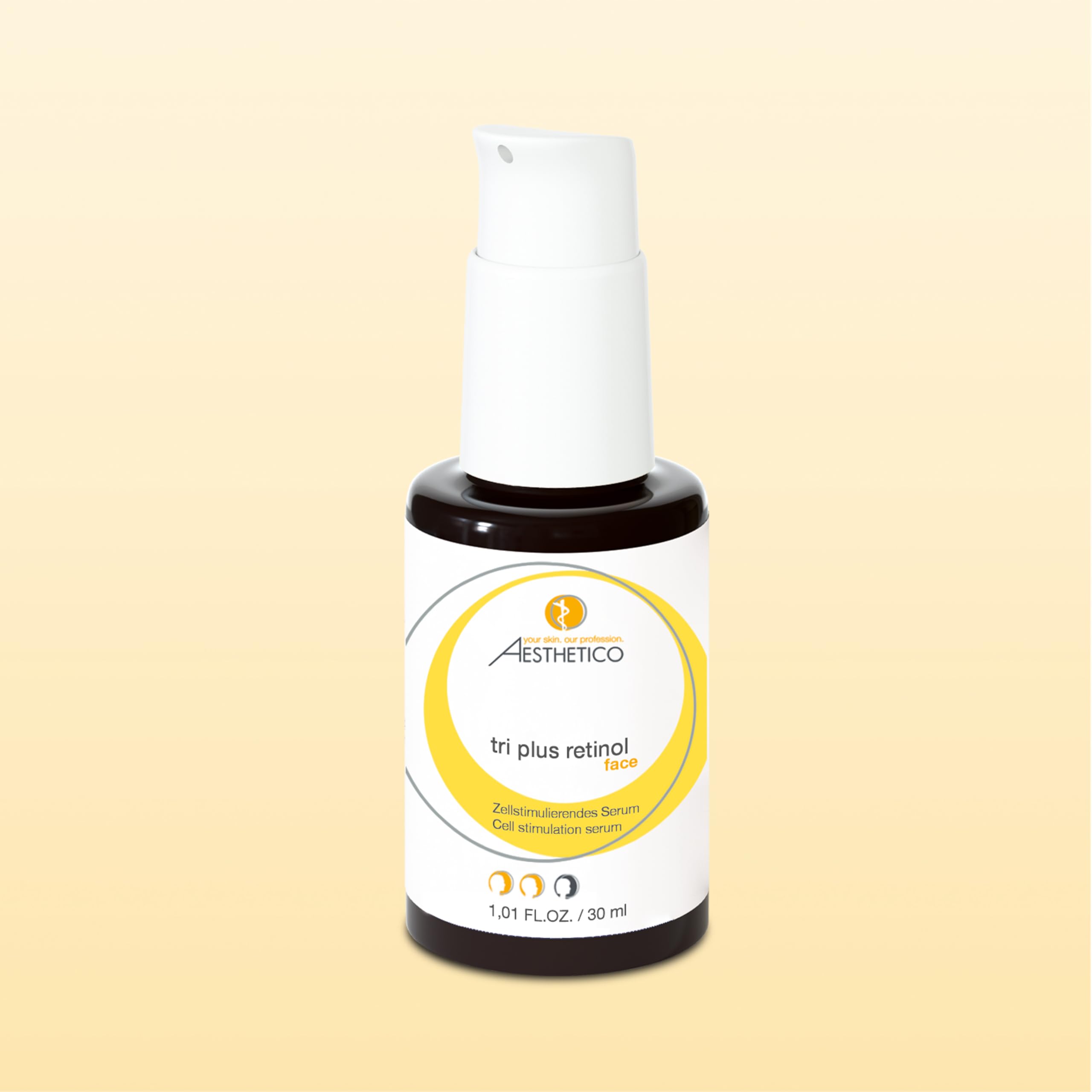 AESTHETICO tri plus retinol, 30 ml | Intensiv korrigierendes Serum, mit Retinol, Retinylpalmitat und Bakuchiol, verbessert die Hautstruktur und mindert Fältchen