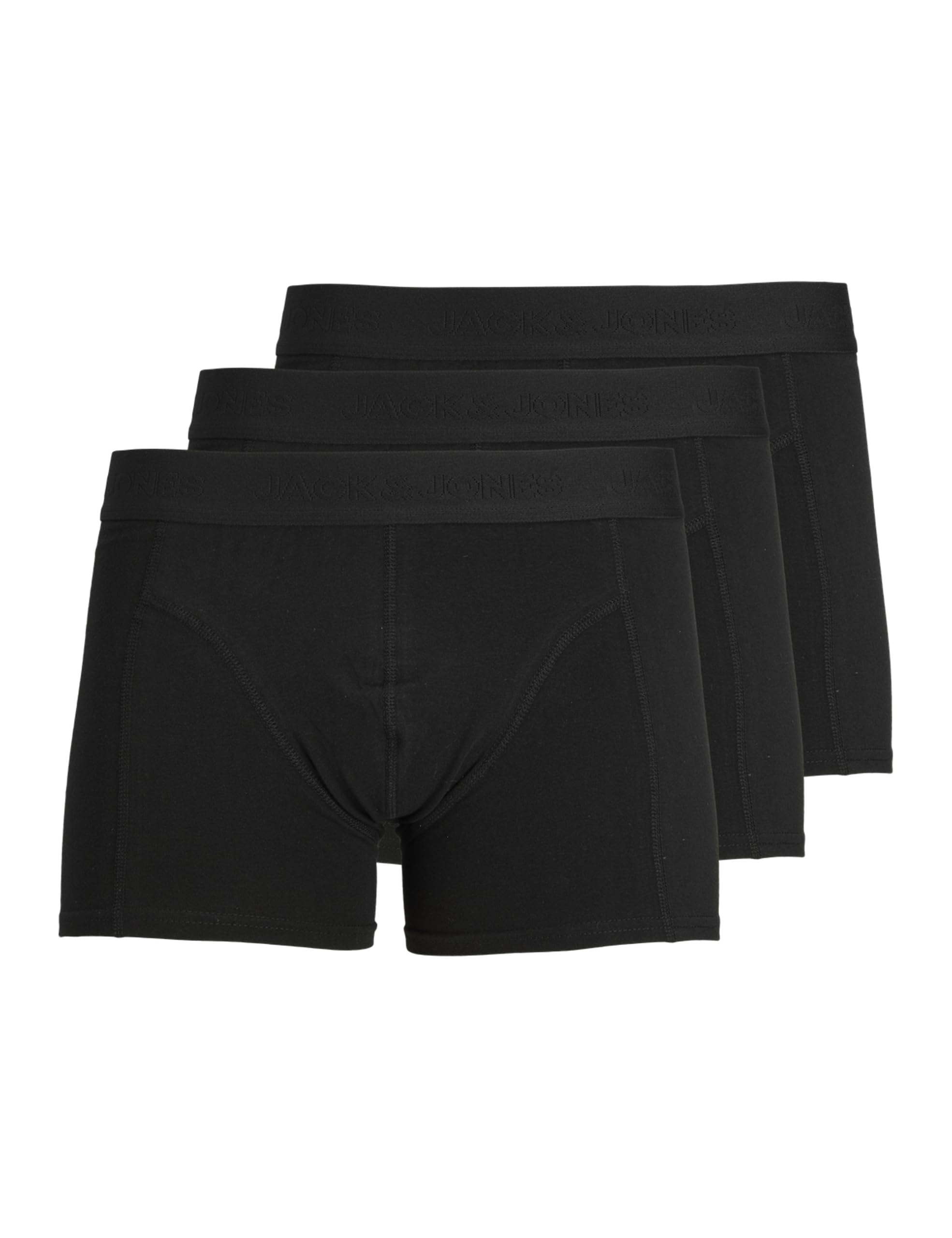 Jack & Jones Men's Noir Boxer Shorts Jacwaistband (X3)