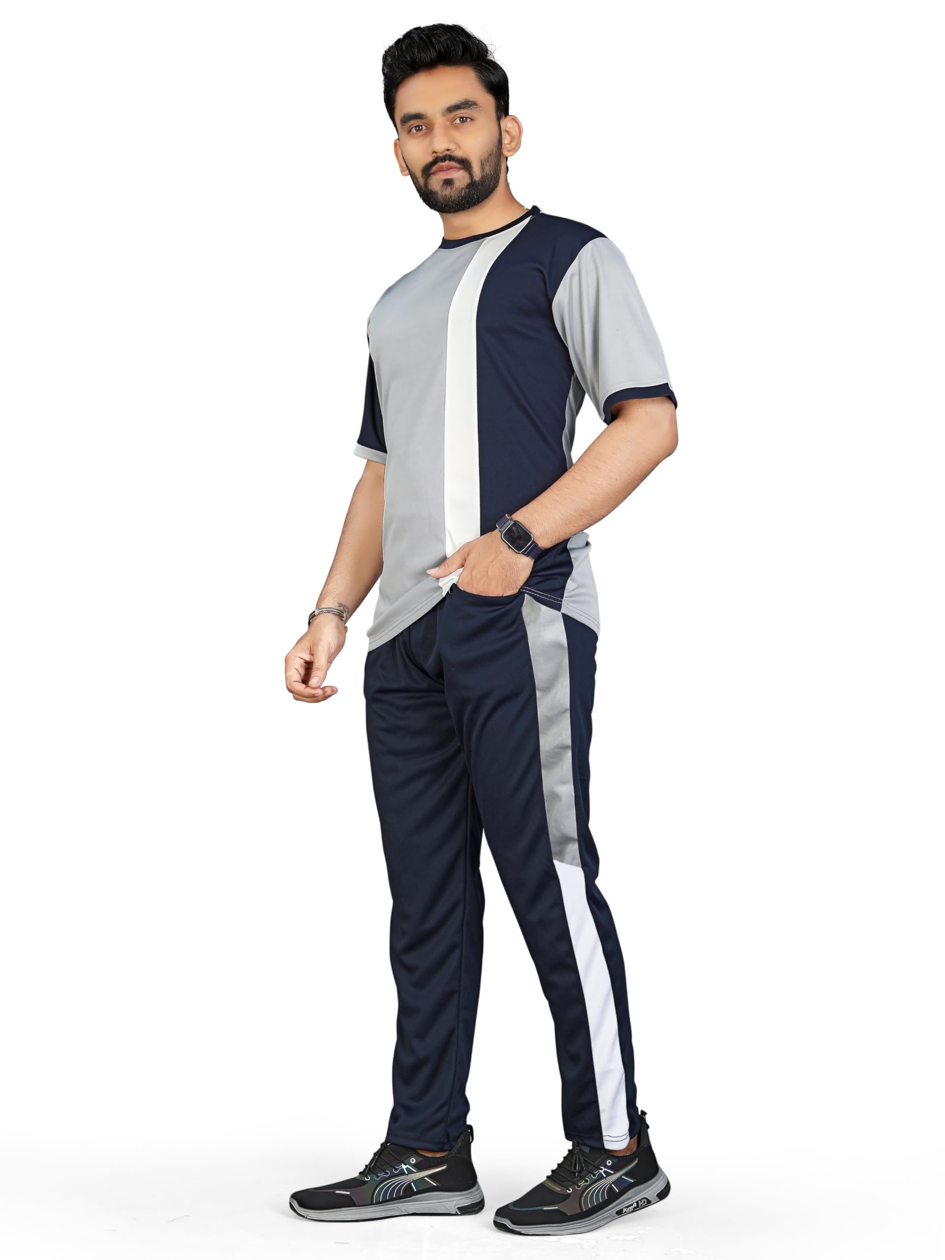 Men’s Blend Solid Tracksuit Set | Casual Regular Fit Stretchable Activewear for Gym, Running, Workout, Travel-picture-28