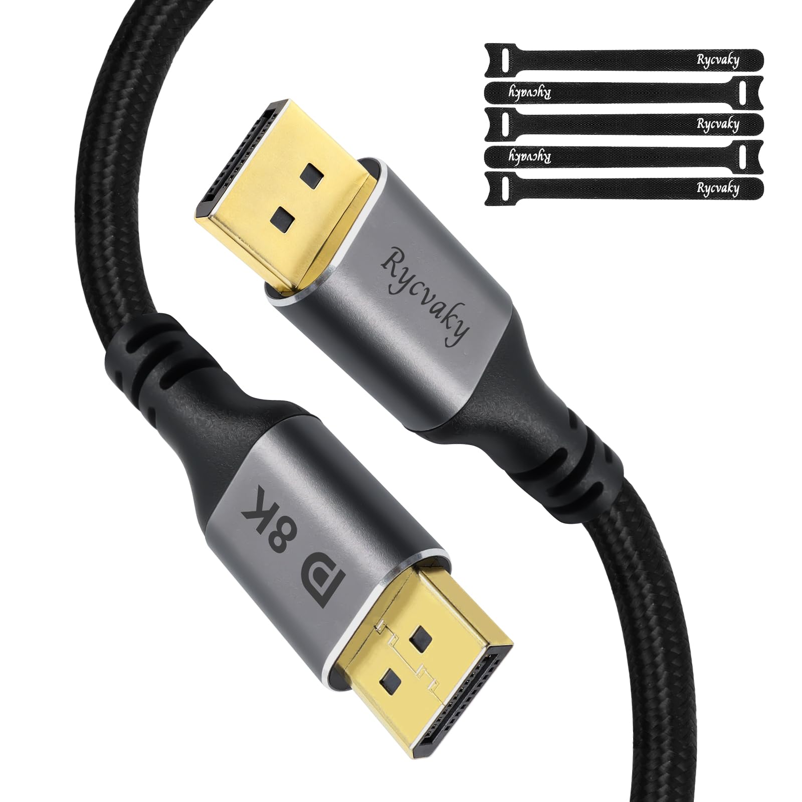 8K DisplayPort Cable 1.4, High-Speed Display Port Cable for Gaming, Monitor, PC, TV - 4K@120Hz, 2K@240Hz, HDR, FreeSync G-Sync, VESA Certified, Gold-Plated Connectors,30ft, 1pk