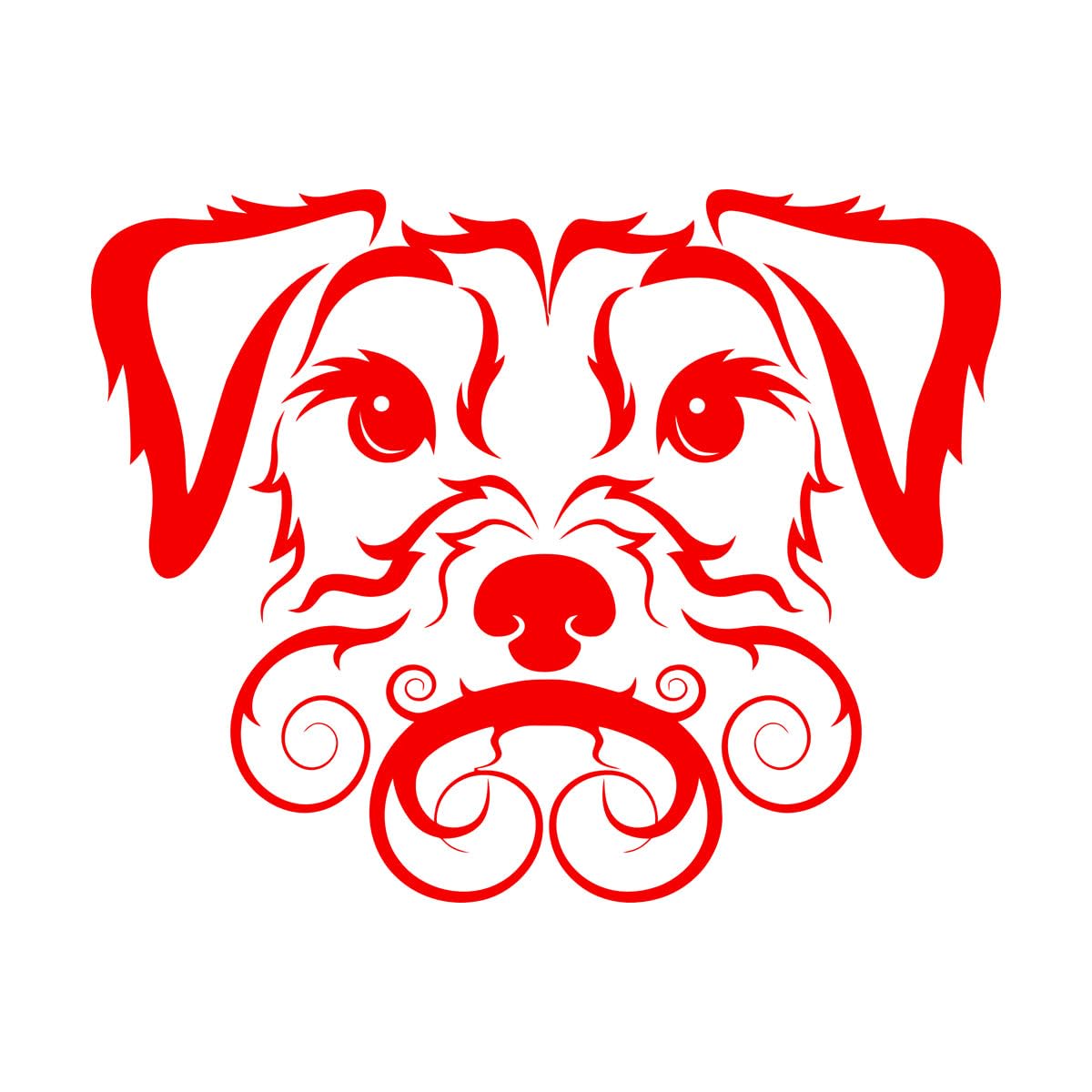 Engraving Decals Pet Dog Cute Curly Haired Irish Terrier 36x46.5cm Do not Damage the wall Surface Small red