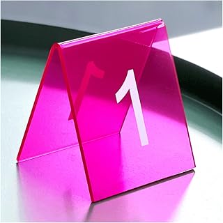 Números De Mesa De Acrílico, Letreros De Placa De Matrícula Translúcidos De Color Caramelo, Señalización De Panel De Acrílico De Doble Cara Ideal For Banquetes De Boda, Restaurantes, Cafeterías, Bares
