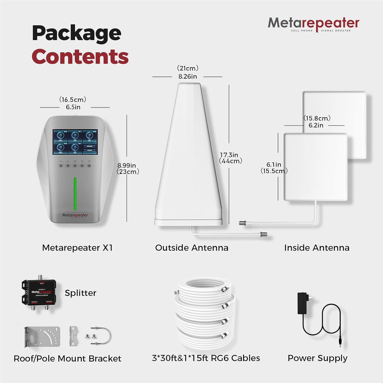 Cell Phone Booster for Multiroom, Cover 10,000 sq. ft. with 2 Indoor Antennas Cell Phone Signal Booster with LCD Display 5G Compatible for All U.S. Carriers - Verizon AT&T T-Mobile, FCC Approved