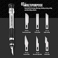 Vista 10 de FantastiCAR Juego de 29 cuchillos para manualidades, cortador de precisión para trabajos artísticos, álbumes de recortes, plantillas, modelado