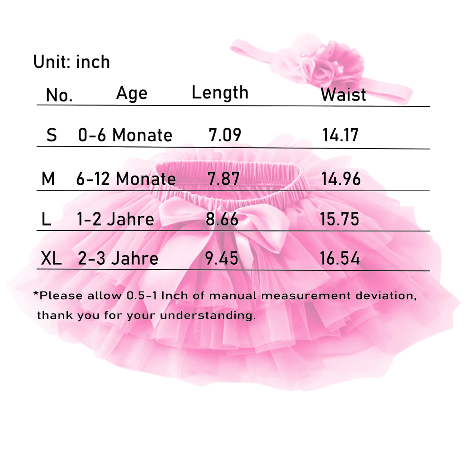 Jupe en tulle douce et moelleuse pour bébé fille avec housse de couche - Princesse - Ensemble tutu de fête avec bandeau à fleurs