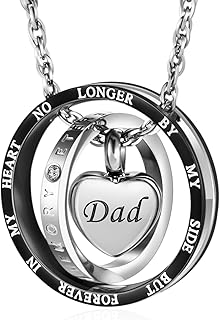 Dletay Urn Necklace for Ashes Stainless Steel Cremation Jewelry Memorial Ash Necklace for Men