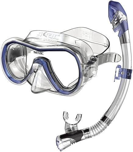 Miniatura 5 de SEAC Giglio - Juego de esnórquel de silicona 100% pura para adultos, buceo, buceo, buceo, con bolsa de equipo