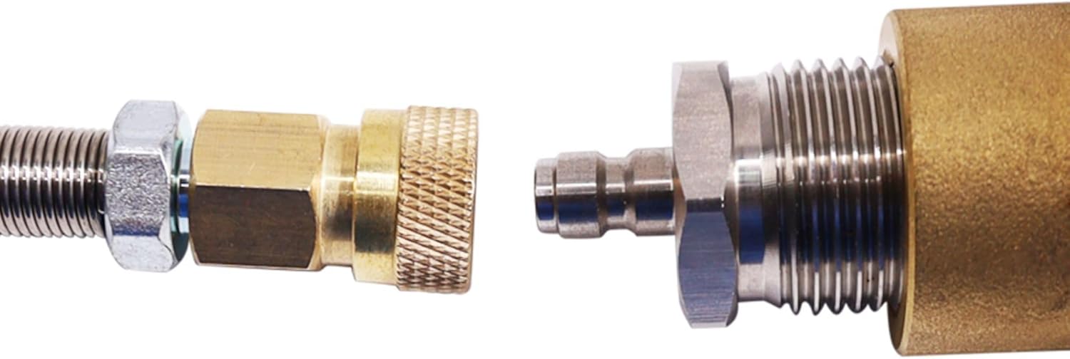 TUXING 4500Psi High Pressure Air Gun PCP Filling Station Whip Hose,High Pressure PCP Paintball Filling Station with Release Valve Brass HPA CO2 Tank DIN Charging System M18*1.5