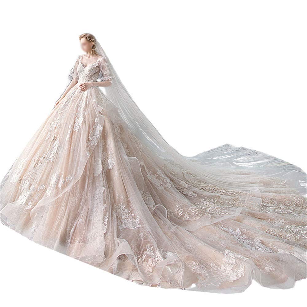 Amazon.co.jp: 花嫁ワンピース ブライダルウェディングドレスVネック  