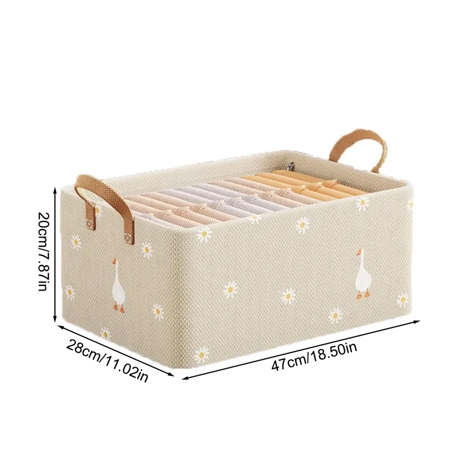 MRKU Boîte de Rangement pour sous-vêtements, Chaussettes et Soutiens-Gorge, Lavable, 47 x 28 x 20 cm, en Tissu d'ameublement