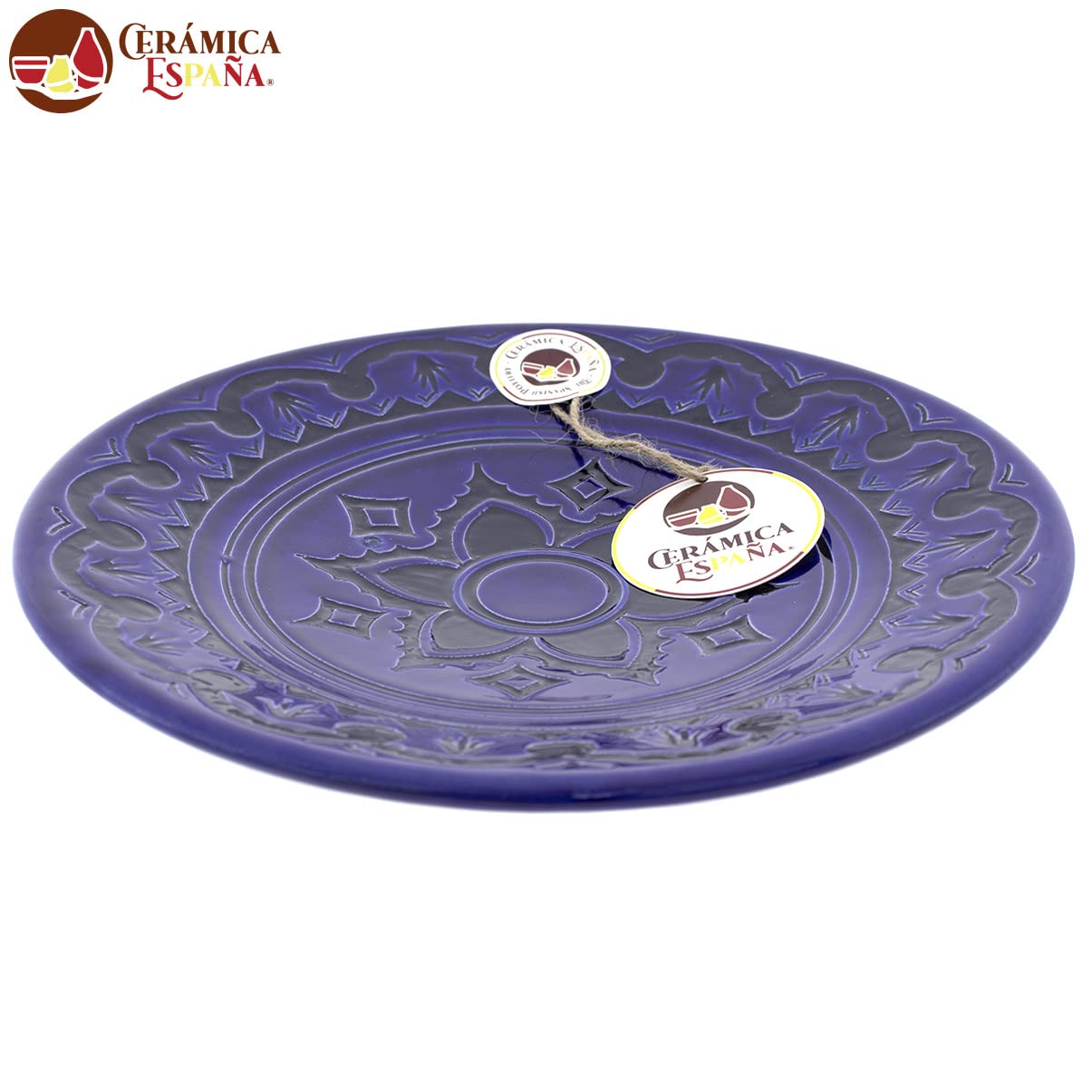 CERÁMICA ESPAÑA | Piatto decorativo da appendere a parete | Piatto da parete | Piatto da parete | Piatto in ceramica | Modello D22 | Decorazione 100% Fatto a mano | 23x23x3,5 cm