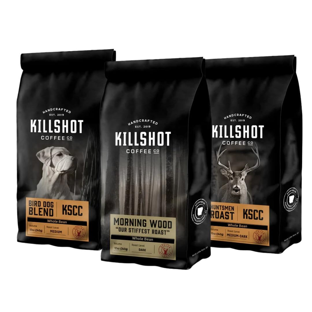 Killshot Coffee Whole Bean Coffee, 12 oz, Variety Pack of 3
