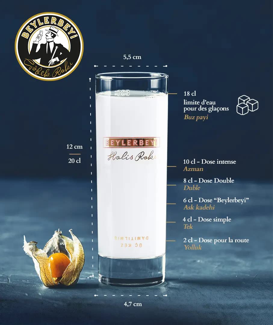 RAKI - Beylerbeyi Göbek Raki 6 x 35cl | Türkischer Brandy mit Anis aromatisiert - 100% frische Weintrauben - Ohne Zuckerzusatz | Dreifache Destillation - Alkoholgehalt 45%