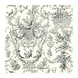 York Wallcoverings Ashford Toiles Old World Toile Prepasted Removable Wallpaper, White/Black