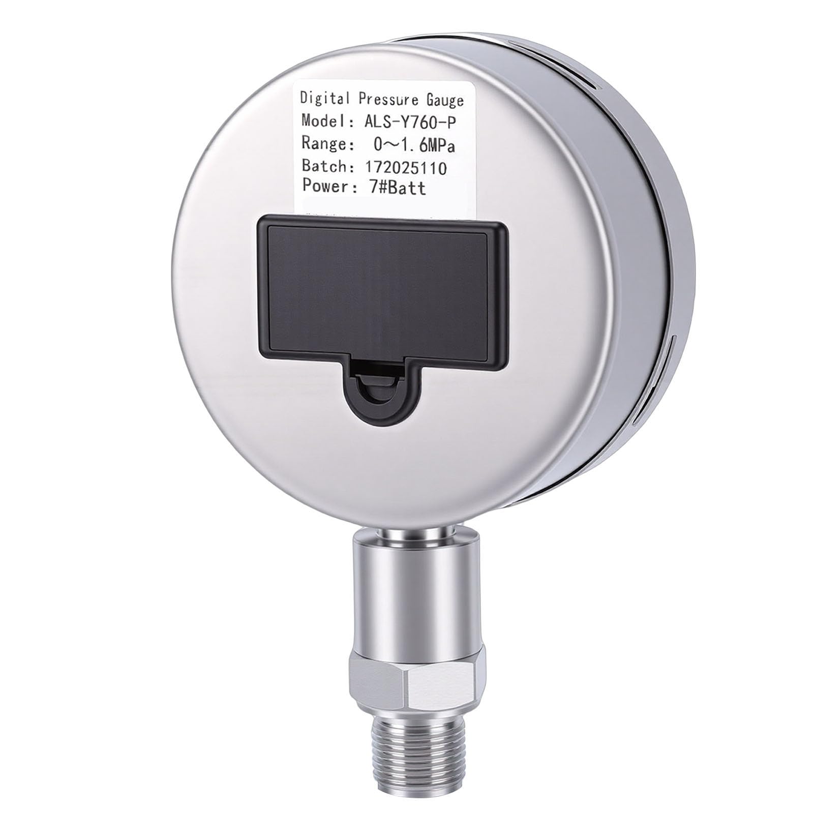 Manómetro Digital 0-1.6MPa Esfera de 4 Pulgadas M20x1.5, Manómetro con Pantalla LCD Retroiluminada para Aire Agua Aceite con Caja de Acero Inoxidable IP65, Sensor de Alta Precisión ±0,4% de