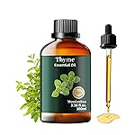 Pure Thyme Essential Oil for Outdoor Shield, Patio & Garden Protection, Natural Barrier Spray for Unwanted Distractions, Reed Diffuser, Aromatherapy, Hair, Skin,Massage, Soap,Candle Making 3.38 Fl Oz