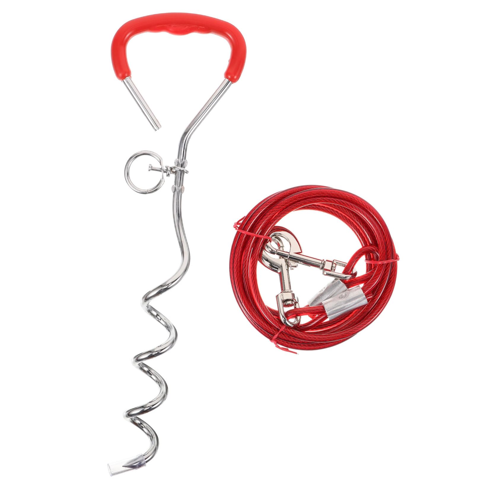 SUPVOX 2 Juegos estaca de Corbata de Perro estaca de jardín para Perros Atar estaca Ancla de Perro de Tierra estacas para Perros Metal Suministros de Mascotas Perro Atado Pila de Tierra