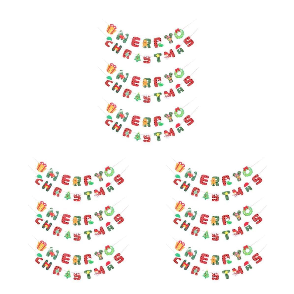 TOYANDONA 9 Piezas Banderines Navideños de Papel Compactos Reutilizables