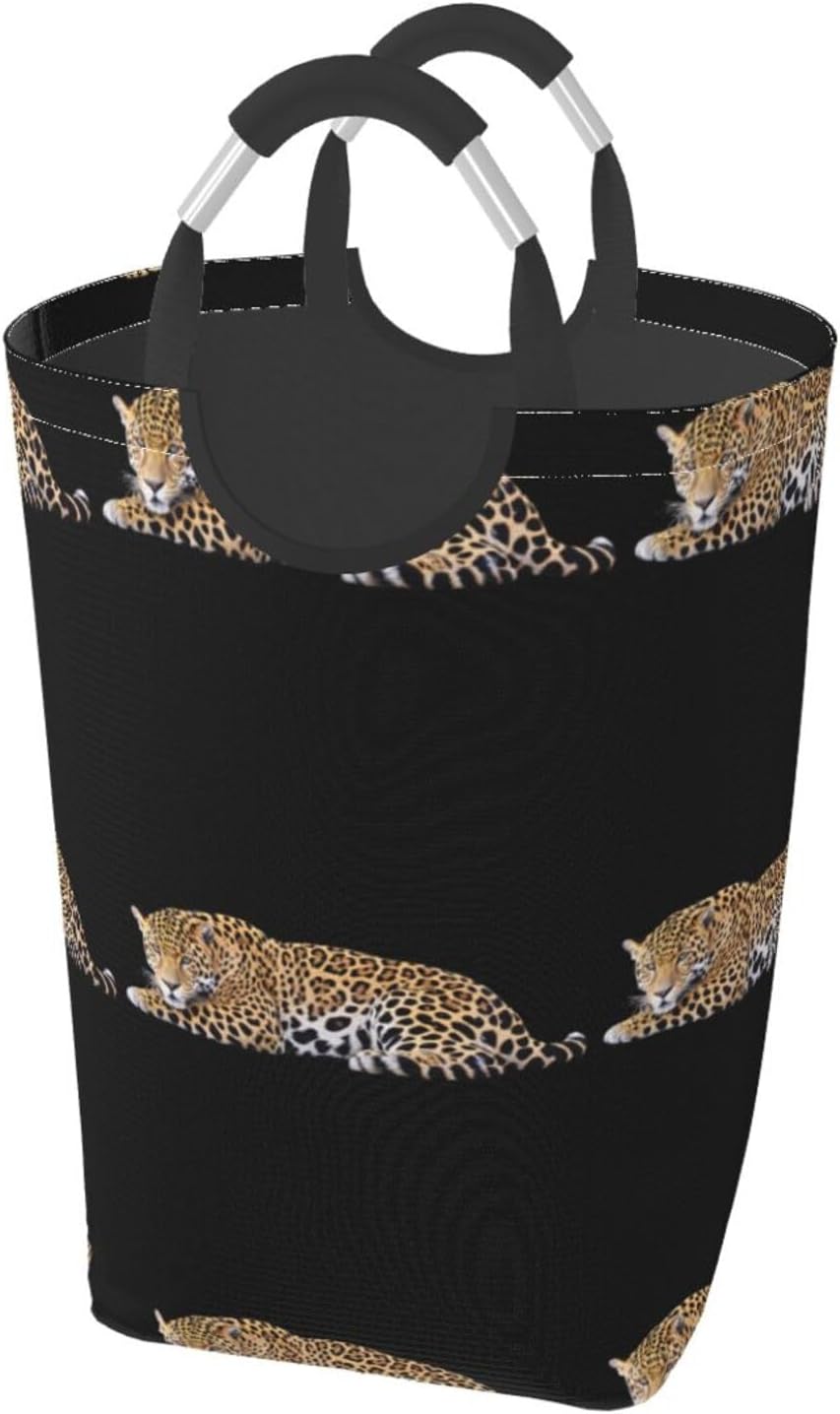 Jaguar in den Foldable storage bag, 50L capacity, suitable for laundry room, dormitory bedroom, dirty clothes storage basket.