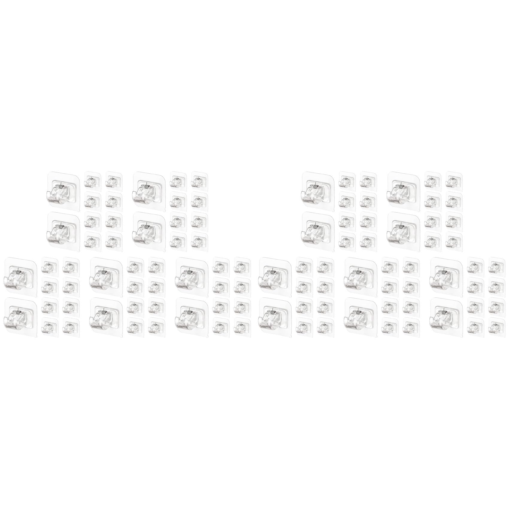 Hndhbfgrt 100PCS Self Adhesive Curtain Rod Holders No Drill Curtain Rods Brackets No Drilling Nail Free Adjustable Hooks -2