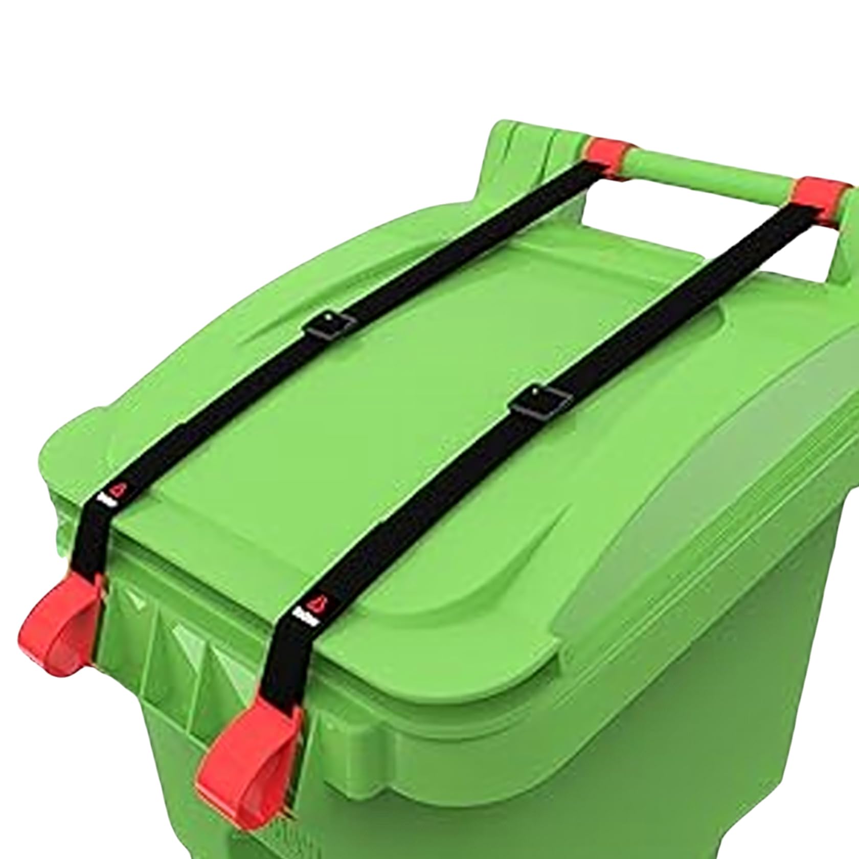 Trash Can Lock 2 Pack Adjustable Garbage Double Claw Bin Lock with Elastic Strap for Outdoor Trash Can, Secure Against Animals, Dogs, Squirrels and Raccoons
