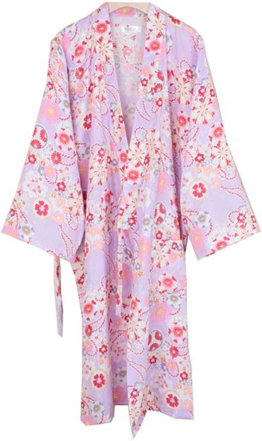 Elegant Japanese Women's Robe Dressing Gown Kimono Pajamas Nightgown[Size L,06]