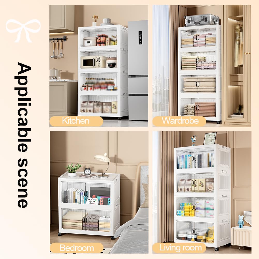 Amazon.co.jp: キャスター付きスタッキング収納ボックス、 オープン