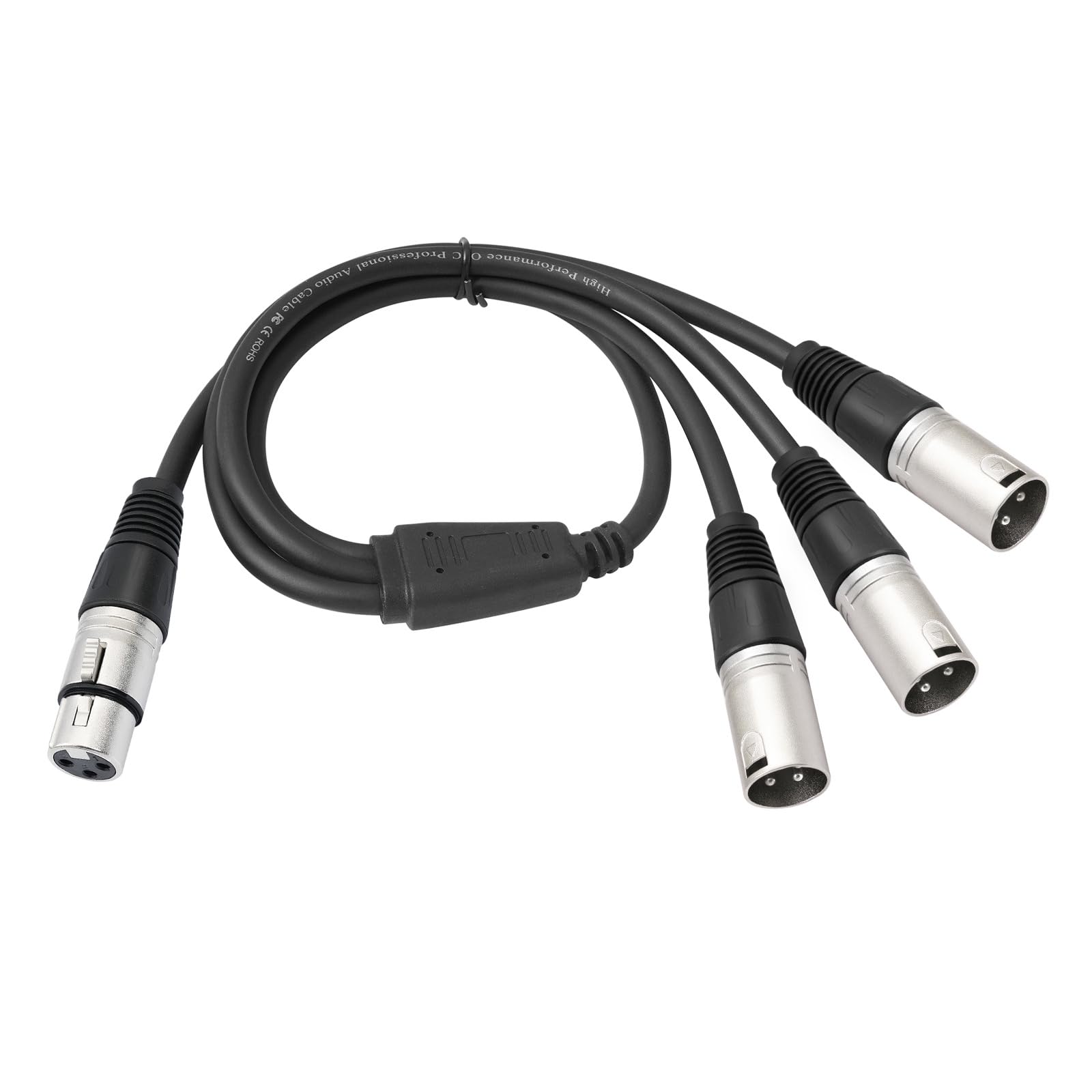 Tsophreniq 3 Way 3Pin Splitter 1 Female to 3 Male and Coppered Conductors Noise Less Transmission for Auditory Setups