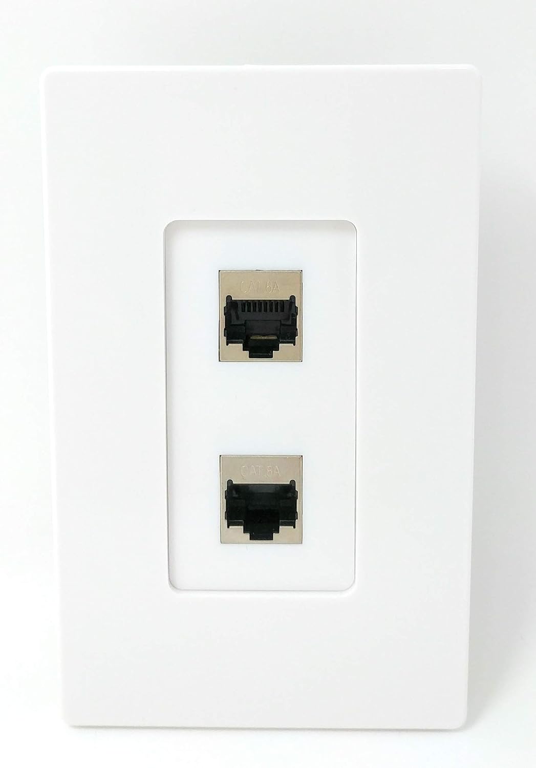 RiteAV CAT 6A Shielded 2 Port Wall Plate Single Gang - White