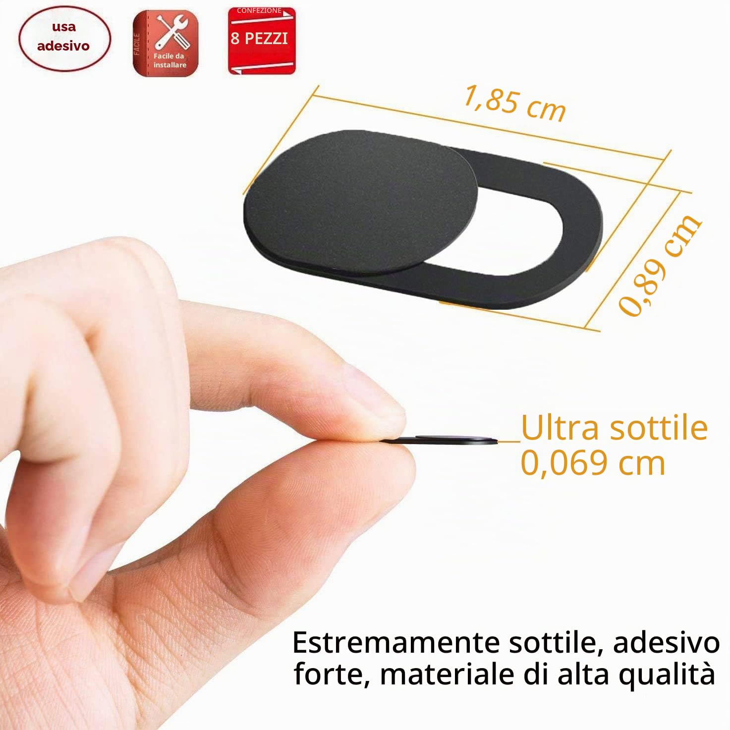 iVoler Copri Webcam Slider Ultra Sottile per Laptop PC Tablet - 3 Pezzi Nero