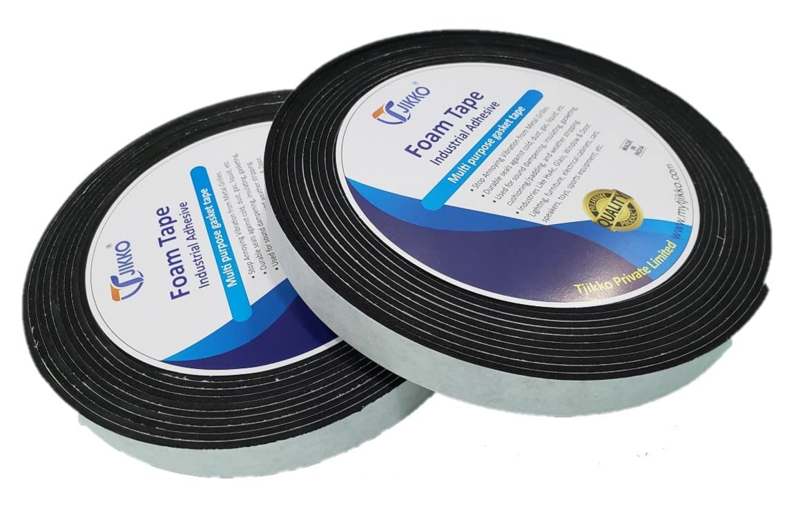 TJIKKO Single Sided Gasket Tape 24 mm Width 2 mm Thick 10 Meter Length (2 Rolls) Black-image-35