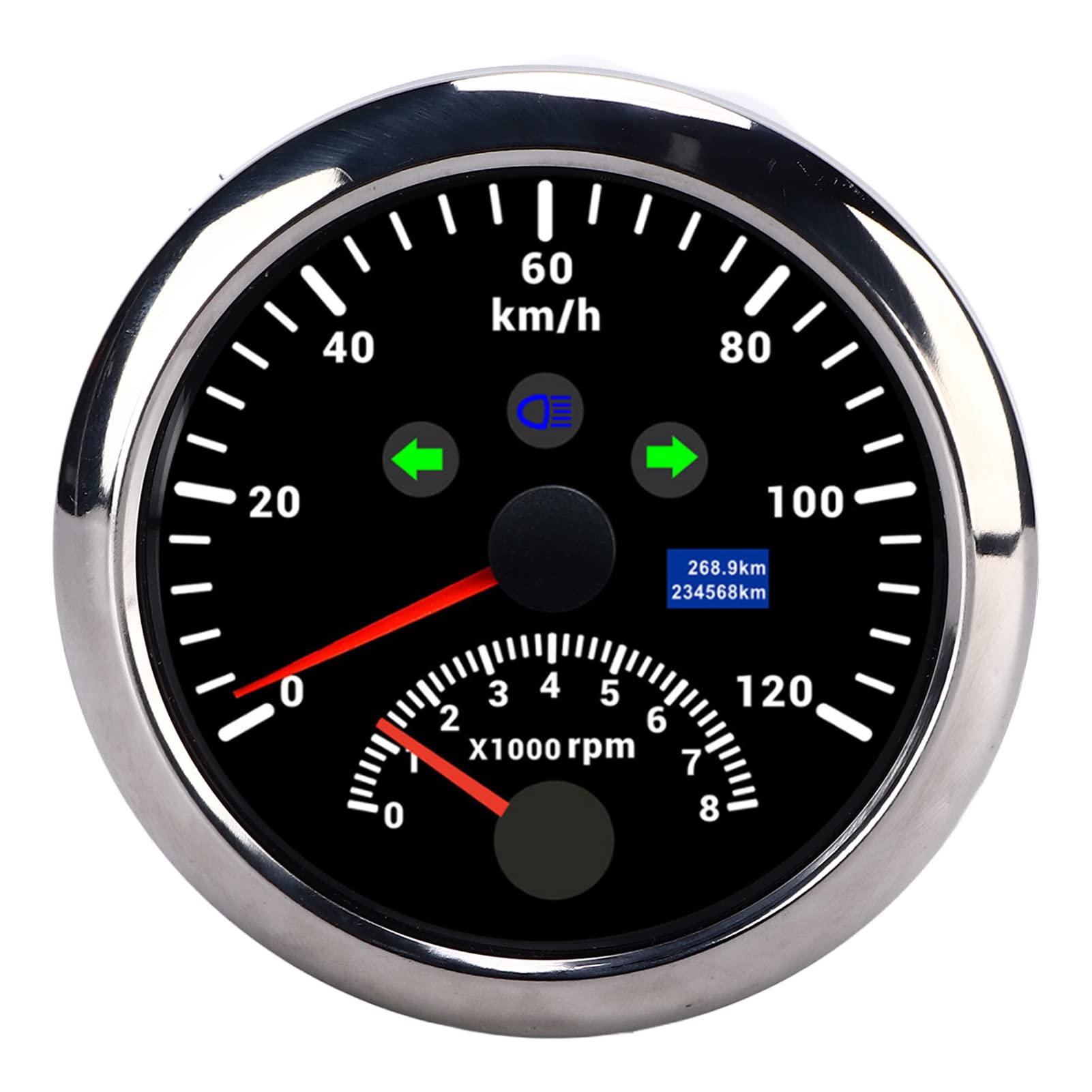 Compteur de Vitesse GPS 85 Mm de Haute Précision ((Noir CX8187))