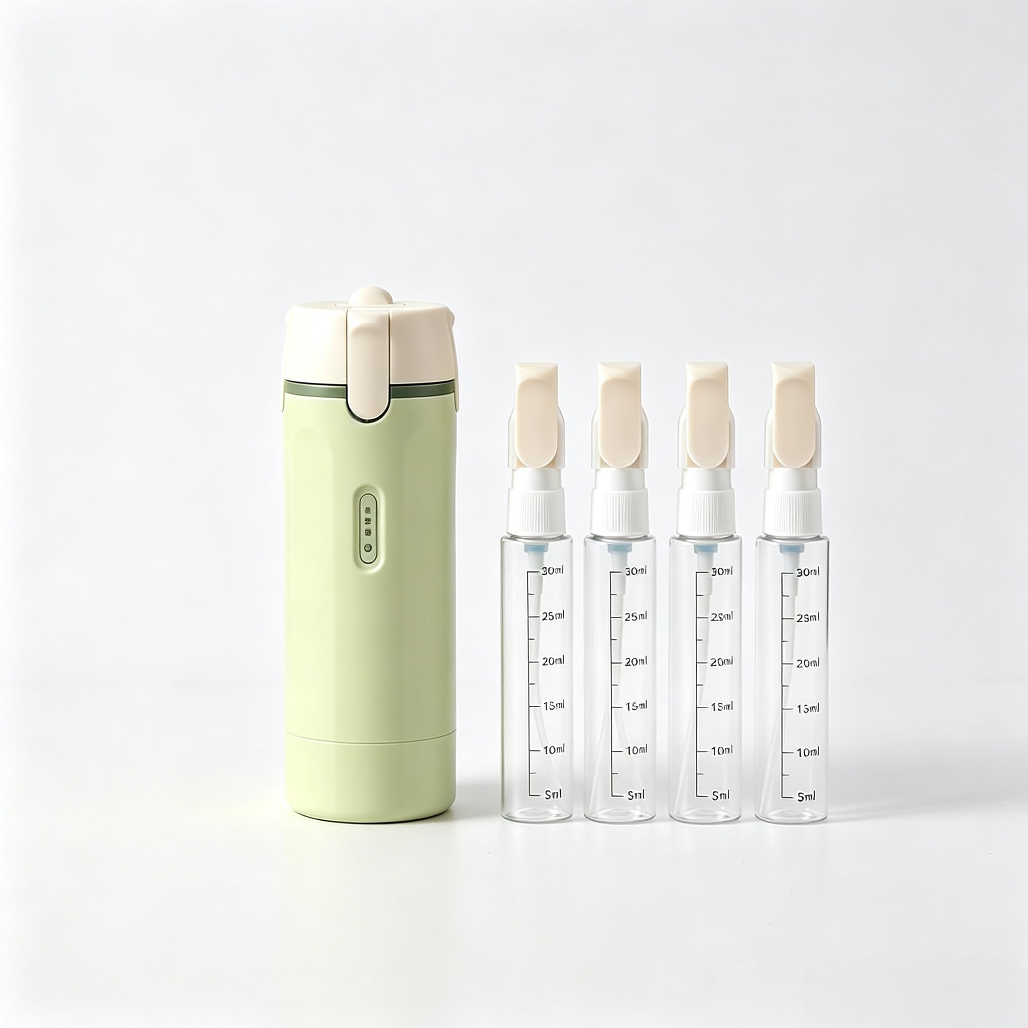 Set di bottiglie da viaggio ricaricabili 4 in 1, dispenser per WC a prova di perdite, 4 flaconi spray da 30 ml, dimensioni da viaggio, per shampoo, lozione per la cura della pelle, approvati in aereo