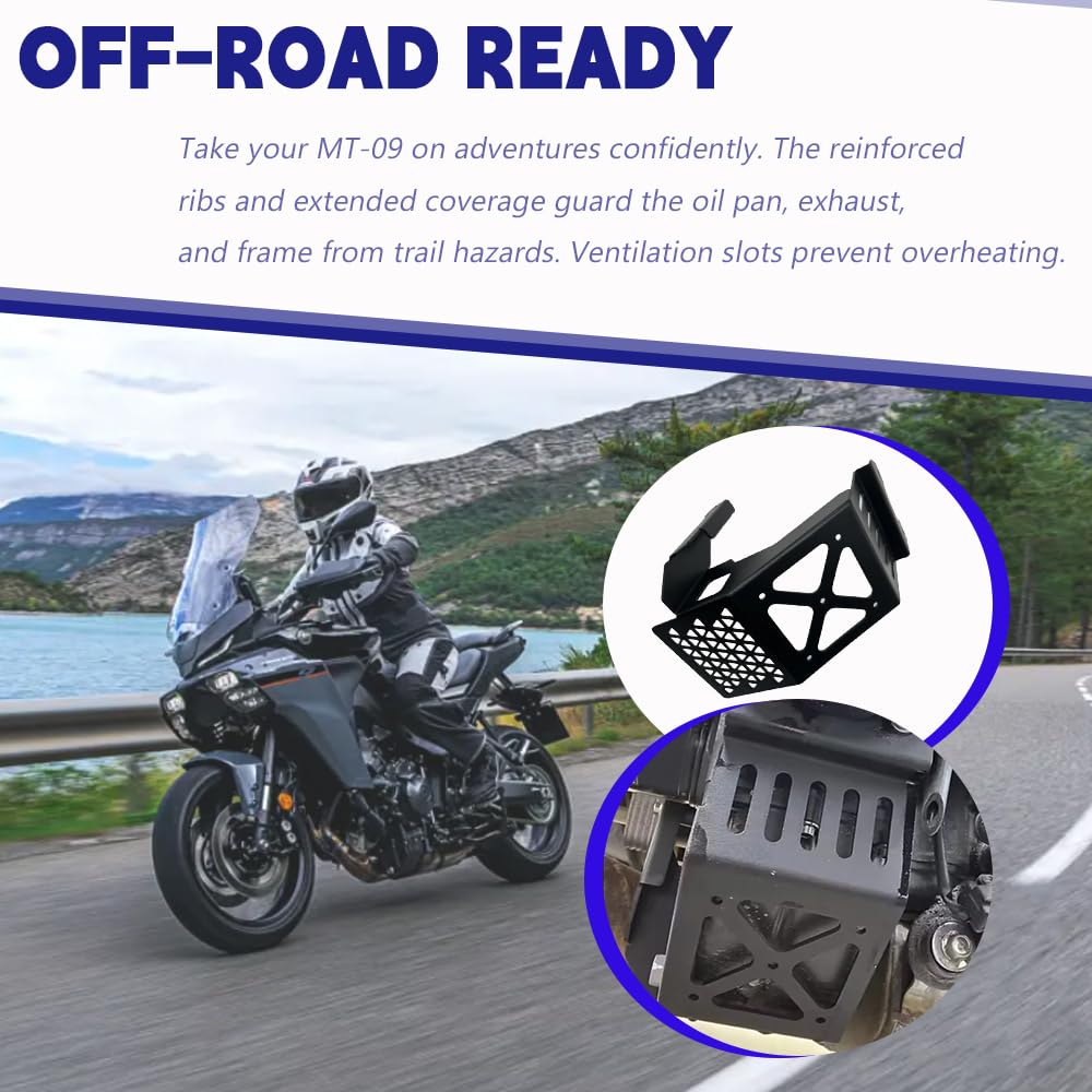 MT-09 Black Engine Skid Plate Bash Frame Engine Guard Protector Cover Chassis Guard Off-Road Protection for MT-09 MT09 SP Tracer9 Tracer 9 GT Tracer 9GT 2021-2025