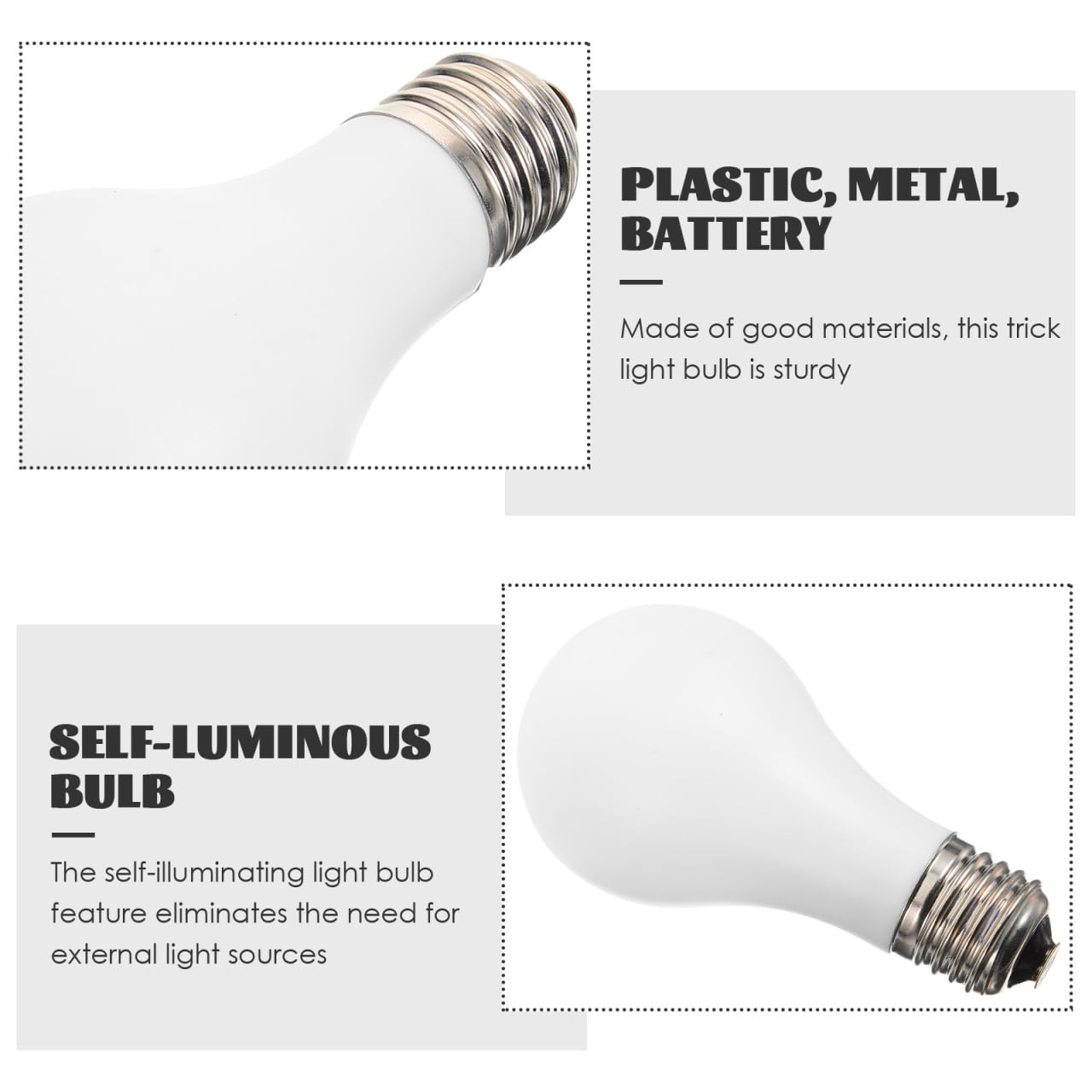 Toddmomy Magician Light Bulb Prop, Plastic Self-Illuminating Light Bulb for Party Stage Performance Trick Prop - Image 4