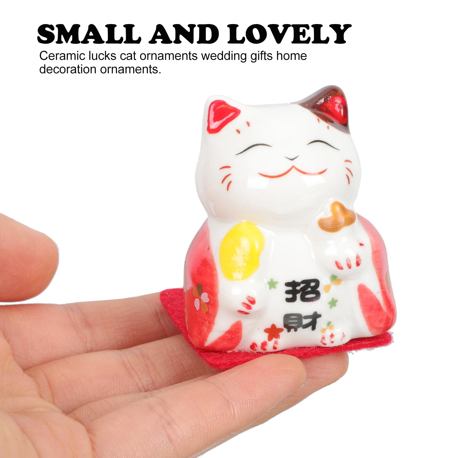 Amazon.co.jp: NUOLUX 陶器製 招き猫 置き物 5個セット 開運 縁起物 