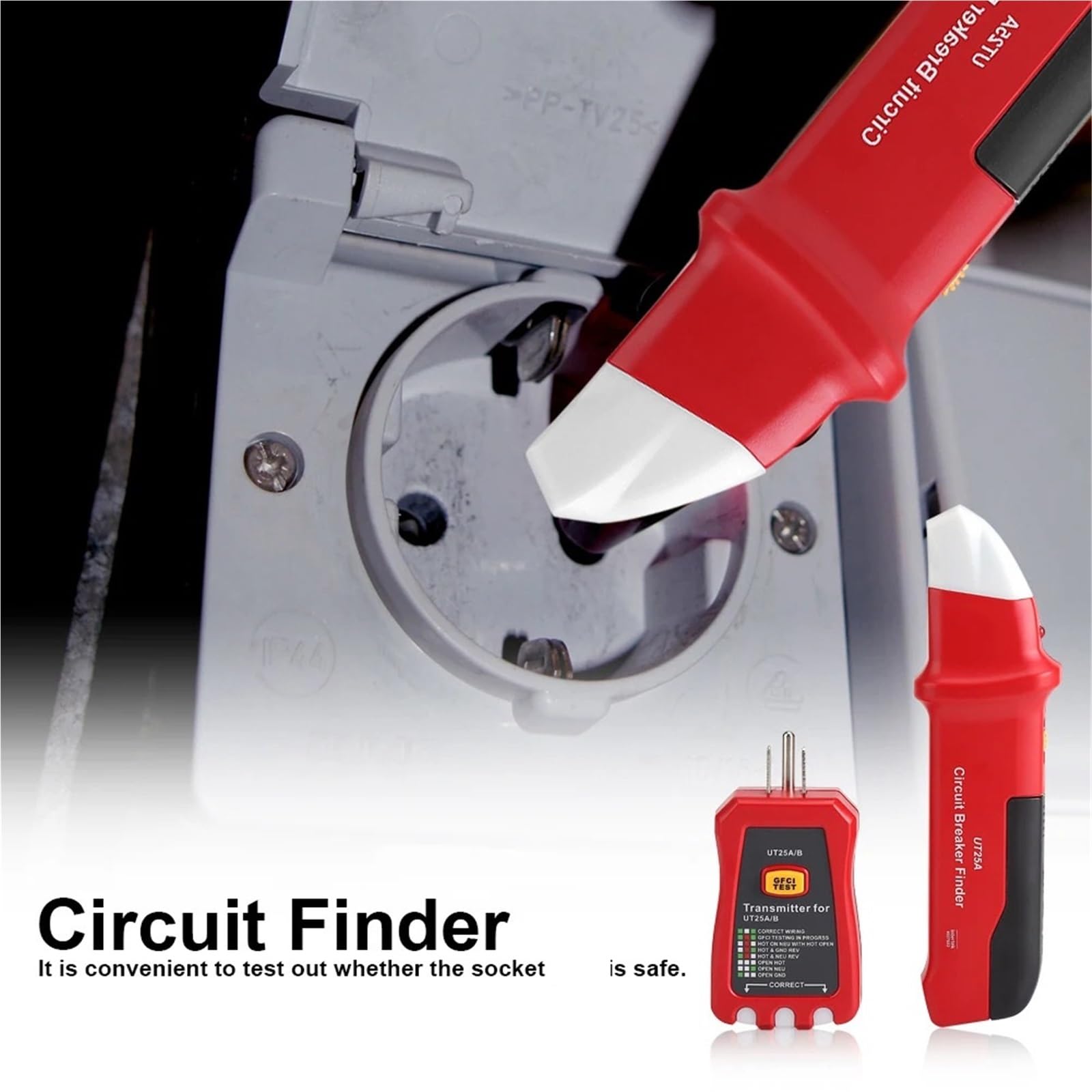 Probador de cables de red, Detector de disyuntores profesional, comprobador enchufes con sensibilidad ajustable, herramienta diagnóstico