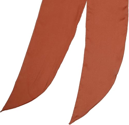 Vista 15 de Allegra K Bufandas flacas puras de color sólido liso para mujer, banda larga para el pelo Albaricoque