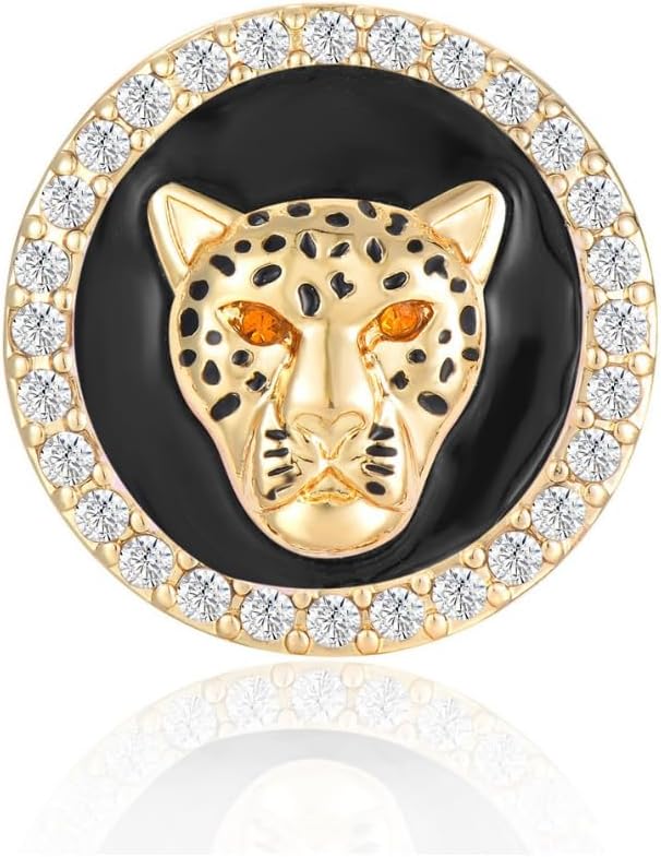 Women's Gold Crystal Leopard Head Necklace Statement Hip Hop Chunky Panther Choker Chain Cocktail Costume Party Jewelry - Image 4