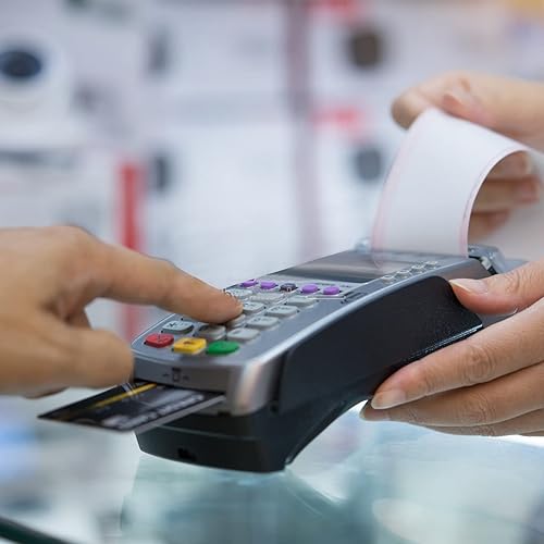 Miniatura 8 de (150 rollos) Rollos de papel térmico de 2 14 pulgadas x 50 pies, rollos de papel térmico para tarjetas de crédito, rollo de caja registradora, papel