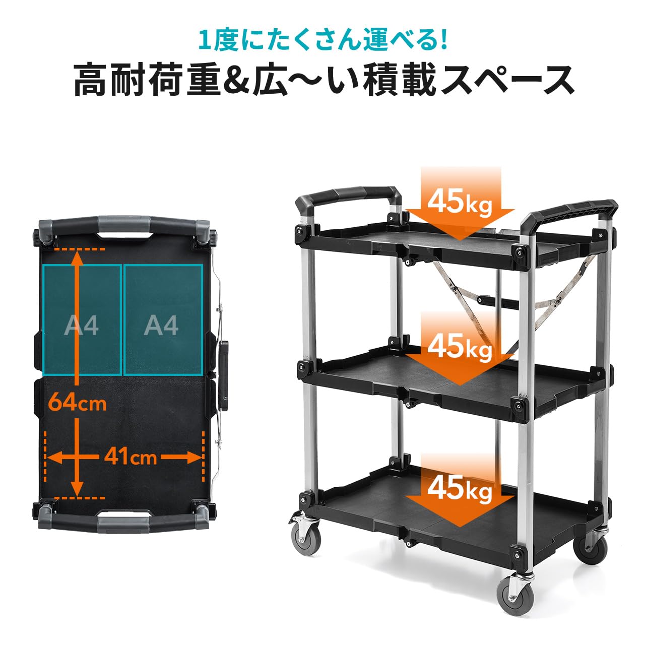 イーサプライ　ツールワゴン　折り畳み Amazon.co.jp: イーサプライ ツールワゴン ファイルワゴン キャスター
