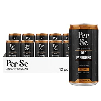 Per Se Alcohol-Free Cocktail - Old Fashioned - Smooth & Velvety Mocktails Blend with Caramel, Chocolate, Malty Tea, and Warm Spices - Non-Carbonated Craft Cocktail 12 Pack