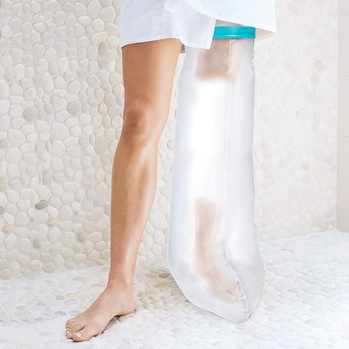Funda impermeable para la ducha, protector completo de pierna para adultos y vendaje de ducha para cirugía rota, heridas y quemaduras para mantener