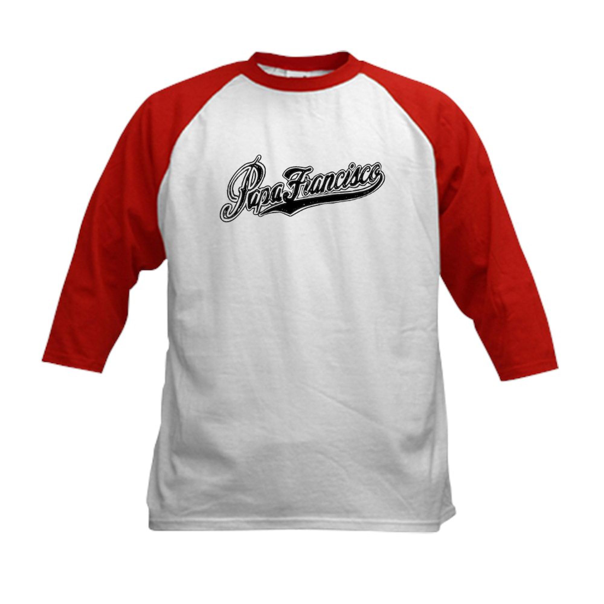 CafePress Papa Francisco in Black and White Baseball Jersey Kids Cotton Baseball Jersey, 3/4 Raglan Sleeve Shirt