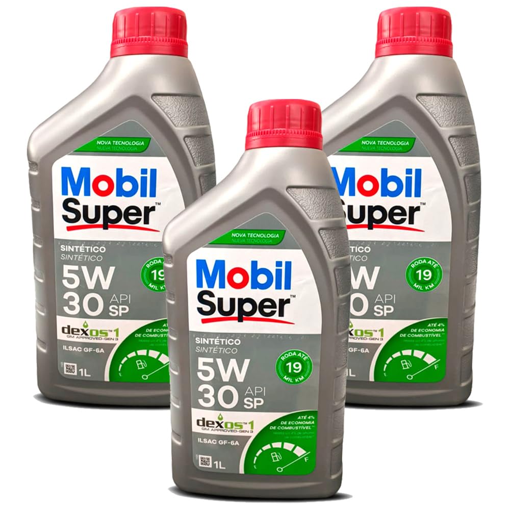 Kit Troca 3 L Óleo de Motor Sae 5w30 Mobil Super Dexos 1 Api Sp ilsac Gf-6a Sintetico